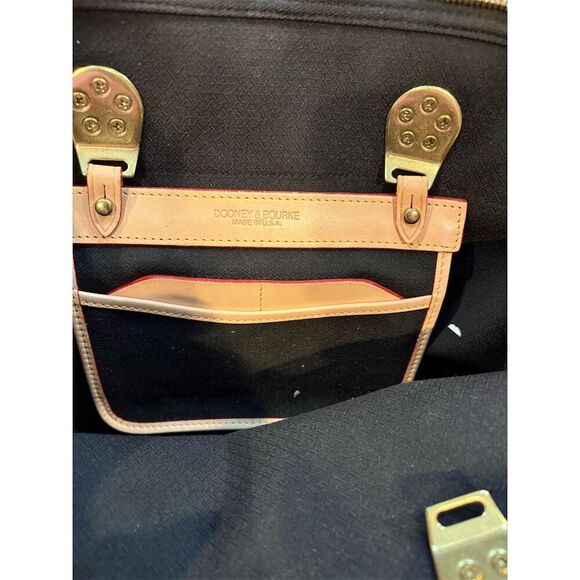 Dooney & Bourke Navy Canvas Leather Satchel Bag Medium OS - Picture 10 of 11